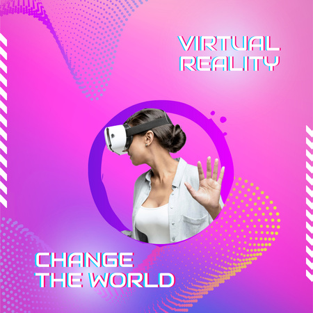 Designvorlage Verändern Sie die Welt mit Virtual-Reality-Ausrüstung für Instagram