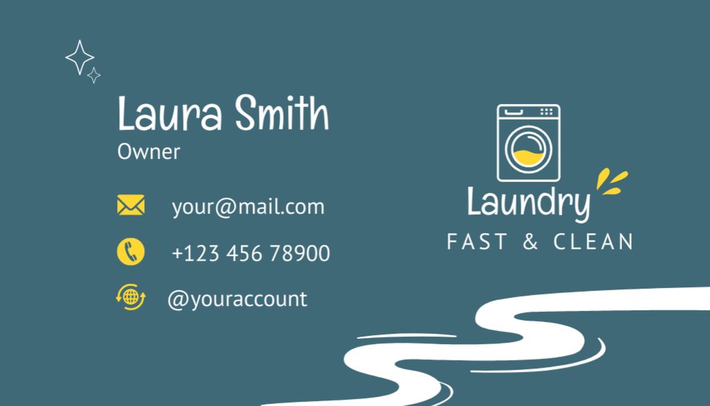 Fast Laundry Service Promo Business Card US Πρότυπο σχεδίασης
