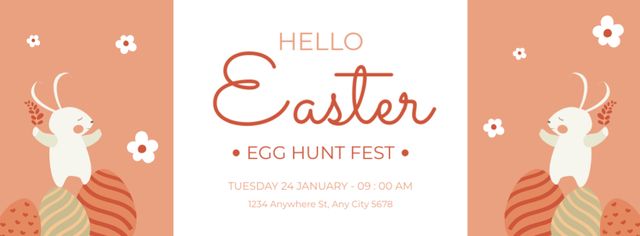 Easter Egg Hunt Festival Facebook cover Design Template