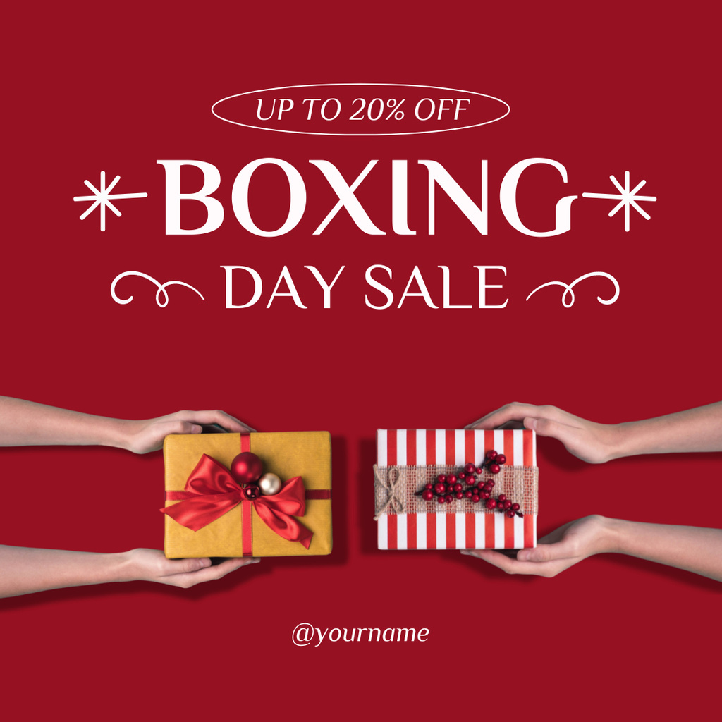 Ontwerpsjabloon van Instagram van X-mas Presents Boxing Day Sale
