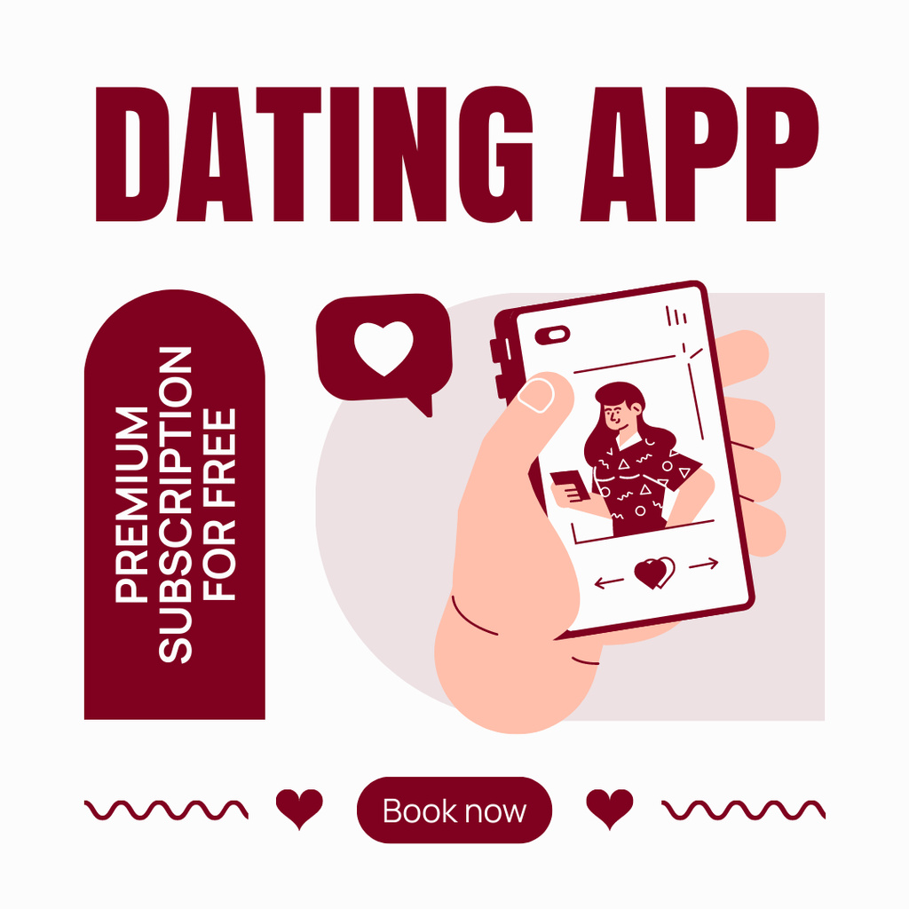 Premium Dating App Promotion Instagram ADデザインテンプレート