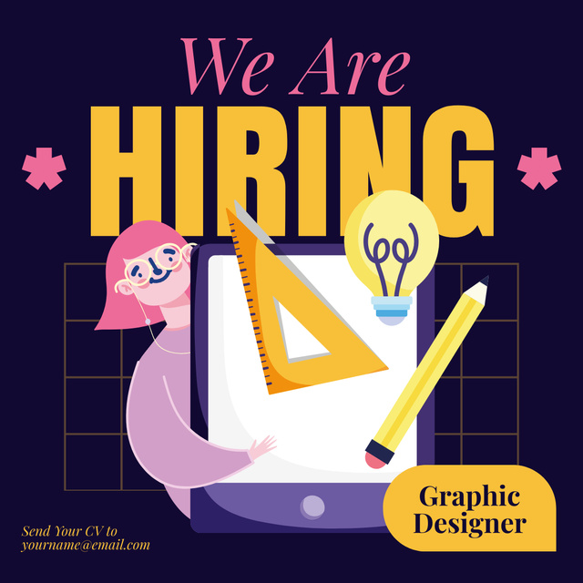 Designvorlage Recruitment of Creative Web Designers für LinkedIn post