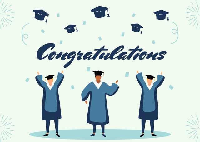 Graduation Congratulations for Happy Students Card Πρότυπο σχεδίασης
