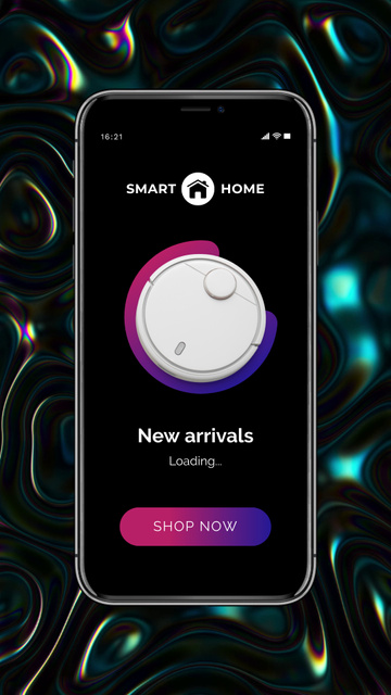 Smart Home App on Phone Screen Instagram Video Storyデザインテンプレート