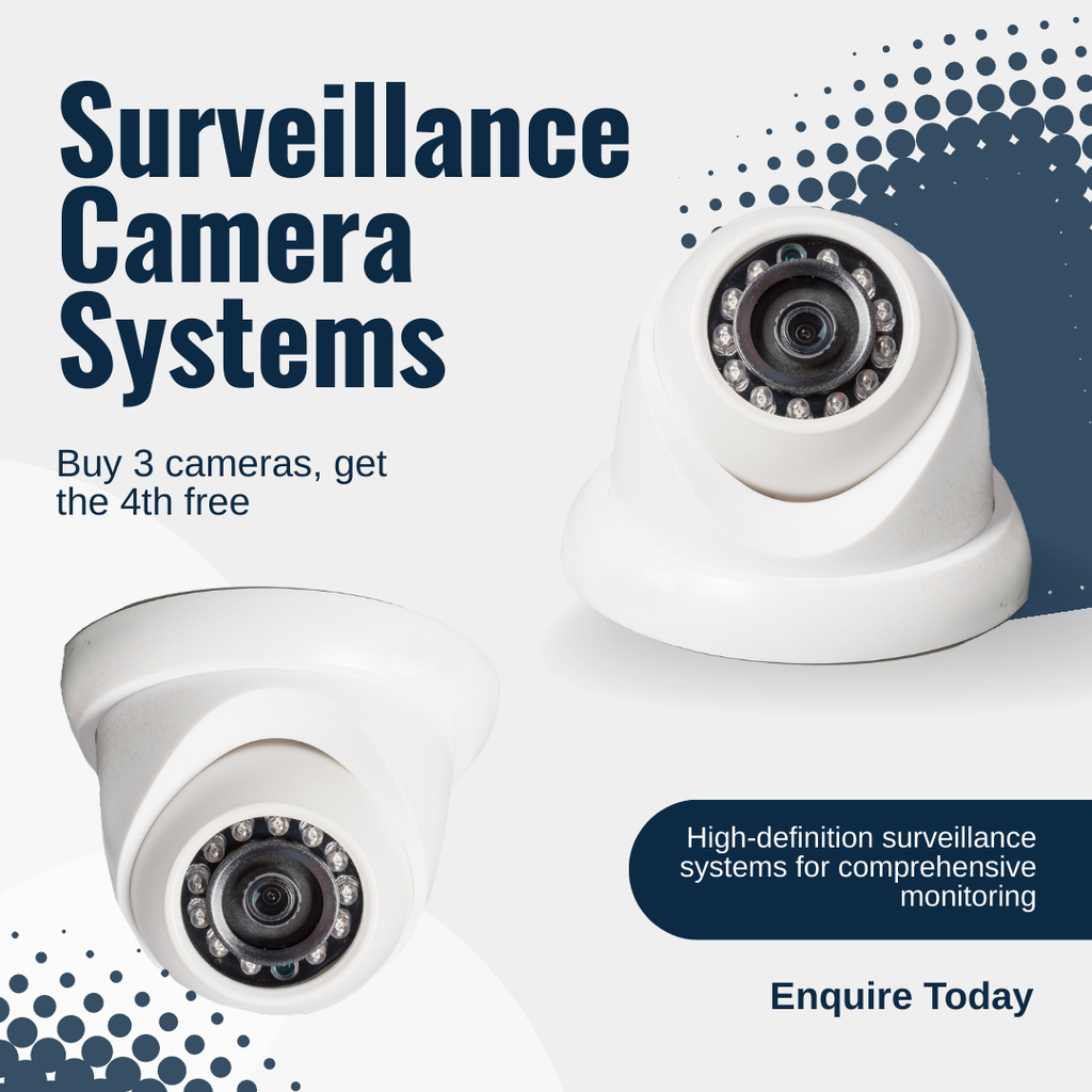 Surveillance Cameras and Systems Promotion Instagram tervezősablon