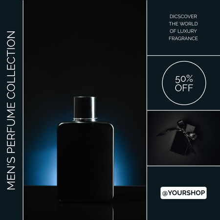 Men's Perfume Collection Announcement with Discount Instagram Design Template