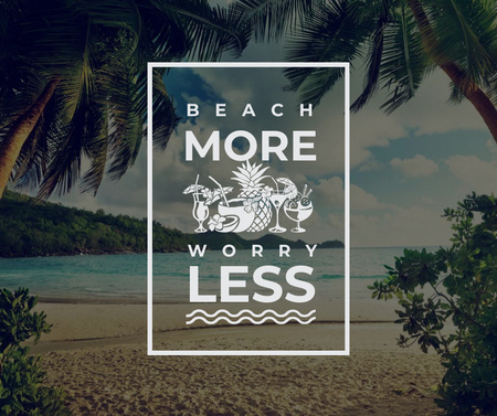 Summer Trip Inspiration Palm Trees by Sea Facebook Design Template