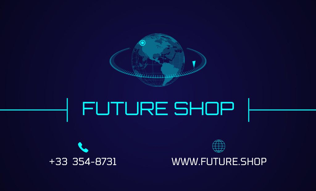 Future Store Advertisement Business Card 91x55mm Πρότυπο σχεδίασης