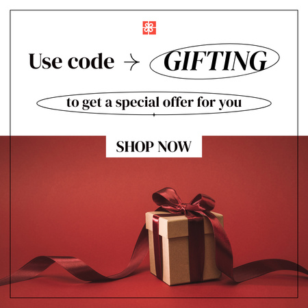 Plantilla de diseño de Oferta especial de regalo con código de promoción en la tienda Animated Post 