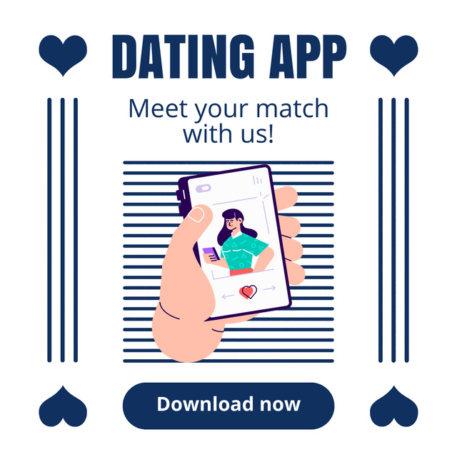 Ontwerpsjabloon van Instagram AD van Meet Your Match with Modern Dating App
