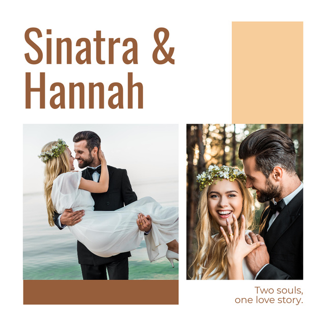 Template di design Photos of Awesome Newlyweds on Wedding Photo Book