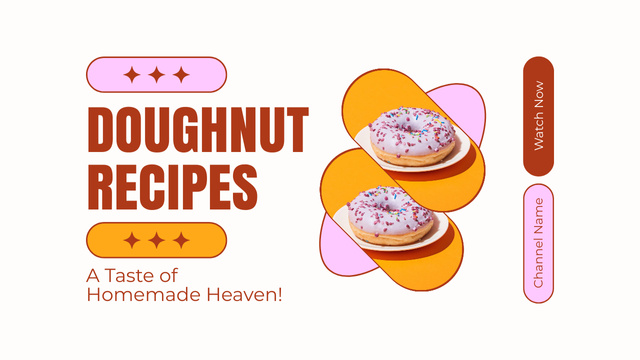 Blog with Doughnut Recipes Ad Youtube Thumbnail Modelo de Design