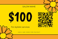 Beauty Salon Ad with Illustration of Yellow Flowers