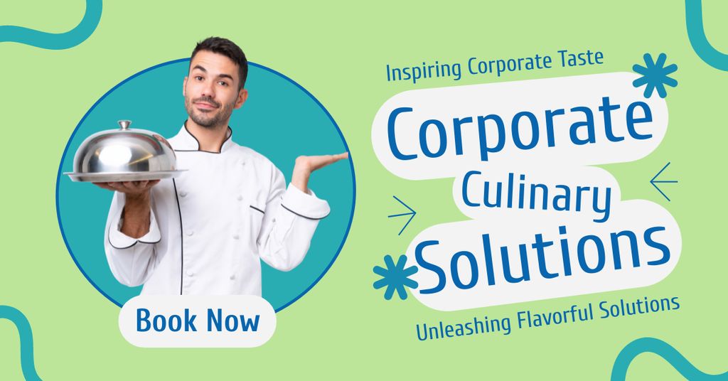 Services of Corporate Culinary Solutions with Chef Facebook AD Šablona návrhu