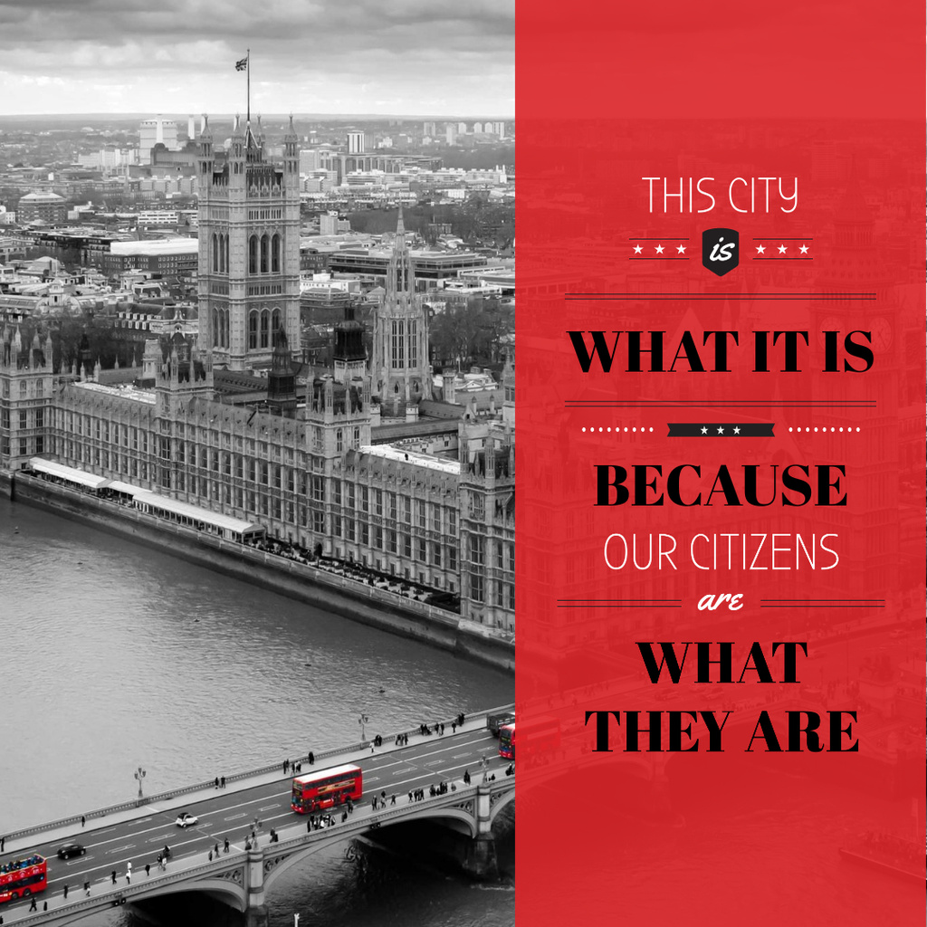 City quote with London view Instagram Design Template