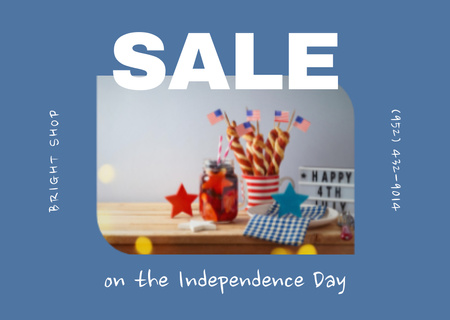 USA Independence Day Sale Announcement Card Design Template