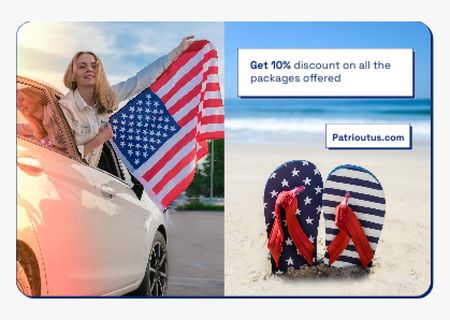 USA Independence Day Sale Announcement Postcard Design Template