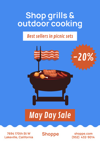 May Day Sale Announcement Poster Design Template