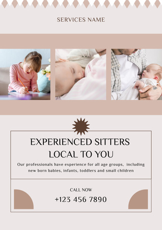 Patient Babysitting Services Offer Poster Design Template