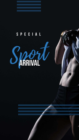 Plantilla de diseño de llegada deportiva especial con sportsman Instagram Story 