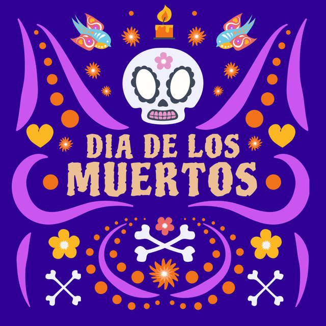 Dia de los Muertos Celebration with Bright Ornament Instagram Modelo de Design