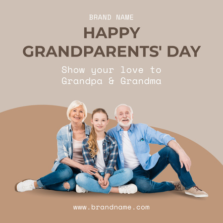 Ontwerpsjabloon van Instagram van Happy Grandparent's Day