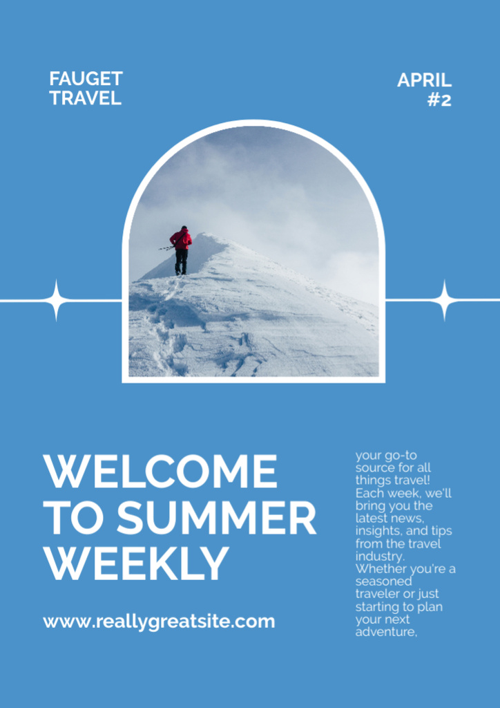 Szablon projektu Summer Travel to Snowy Mountains Newsletter