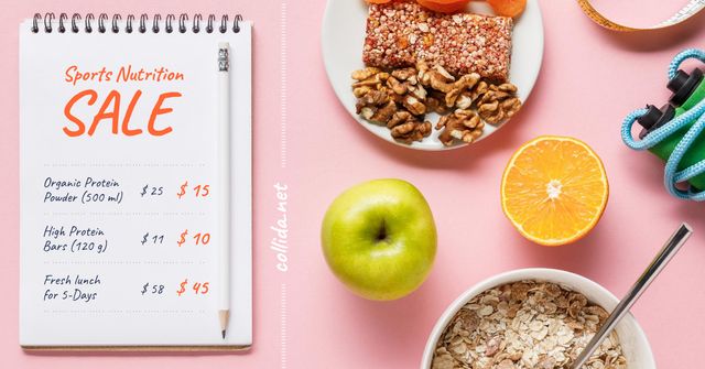 Sports Nutrition Offer Healthy Breakfast Facebook AD – шаблон для дизайну