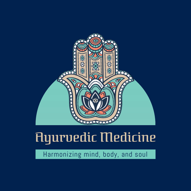Ayurvedic Medicine Promotion With Slogan And Emblem Animated Logo Design Template