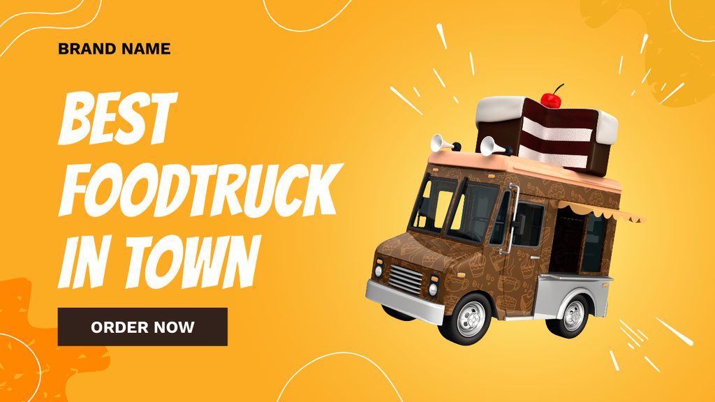 Best Street Food Truck Ad Youtube Thumbnail Modelo de Design
