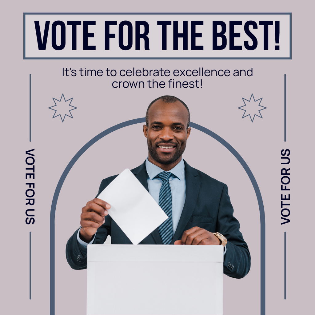 Modèle de visuel African American Man Voting - Instagram