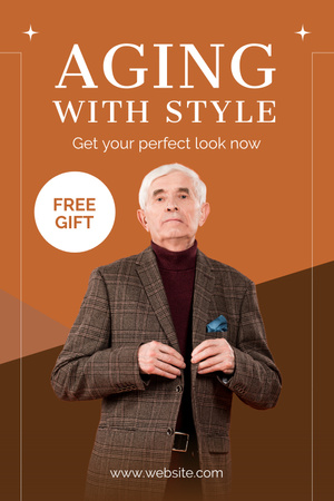 Platilla de diseño Stylish Clothes For Seniors With Gift Pinterest