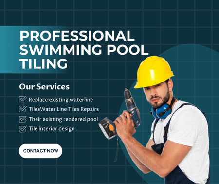 Platilla de diseño Offering of Professional Pool Tiling Facebook
