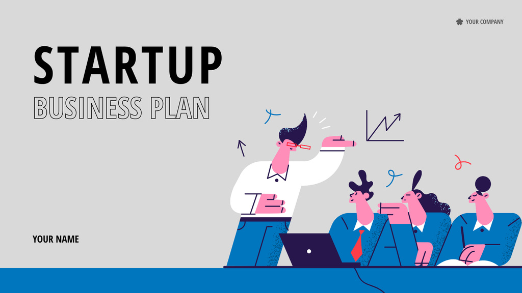 Startup Business Plan Offer Presentation Wide Tasarım Şablonu