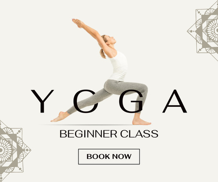 Plantilla de diseño de Yoga Beginner Classes Promotion Facebook 