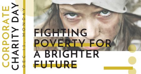Fighting Poverty Day Announcement Facebook AD Design Template
