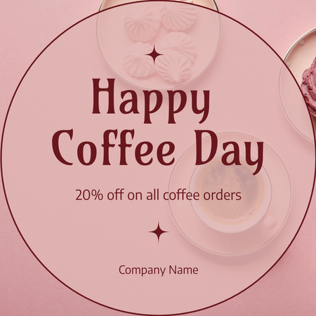Modèle de visuel Happy Coffee Day - Instagram