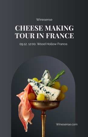 Platilla de diseño Cheese Tasting Announcement on Grey Invitation 5.5x8.5in