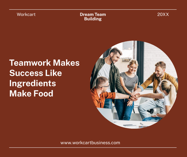 Phrase about Successful Teamwork Facebook Modelo de Design