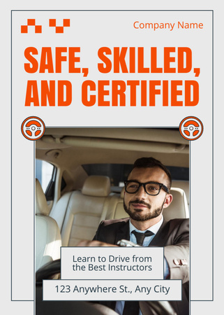 Certified Driving School Lessons With Instructors Offer Flayer – шаблон для дизайна