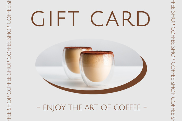 Special Offer with Coffee in Cups Gift Certificate Design Template