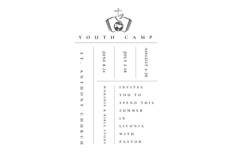 Youth religion camp of St. Anthony Church Gift Certificate Design Template