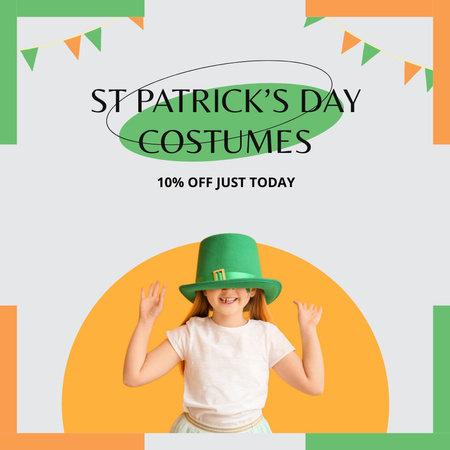 Platilla de diseño Patrick’s Day Costumes Sale Offer Animated Post