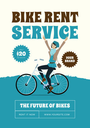 Bicycle Rental Service Poster 28x40in Design Template