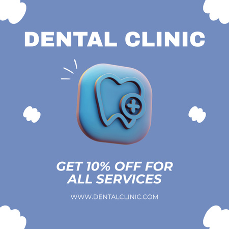 Dental Clinic Ad with Discount Offer Instagram Design Template