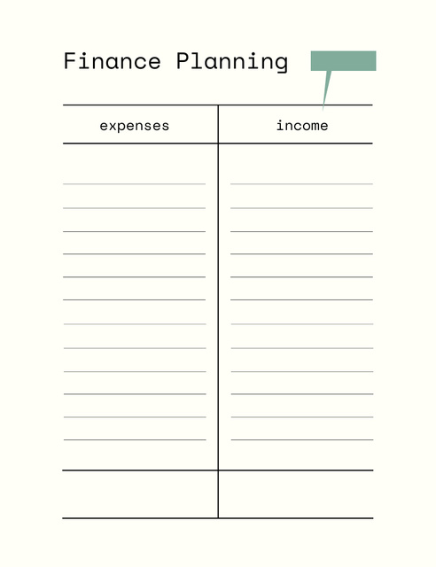 Finance Planning Balance Tracker Notepad 107x139mm Šablona návrhu