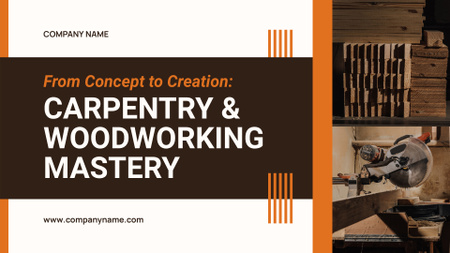 Carpentry and Woodworking Mastery Presentation Wide Design Template