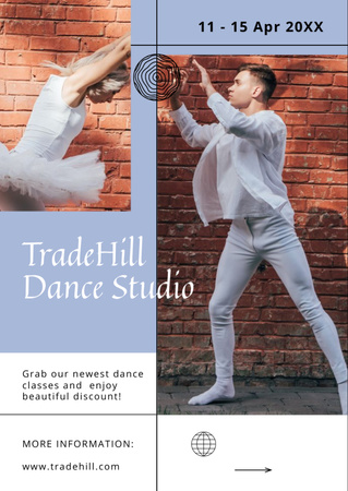 Dance Studio Invitation  Flyer A6 tervezősablon
