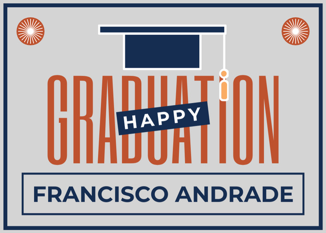Plantilla de diseño de Congratulations on Graduation with Academic Cap Postcard 5x7in 