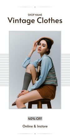 Pre-owned vintage clothes promotion Graphic Design Template